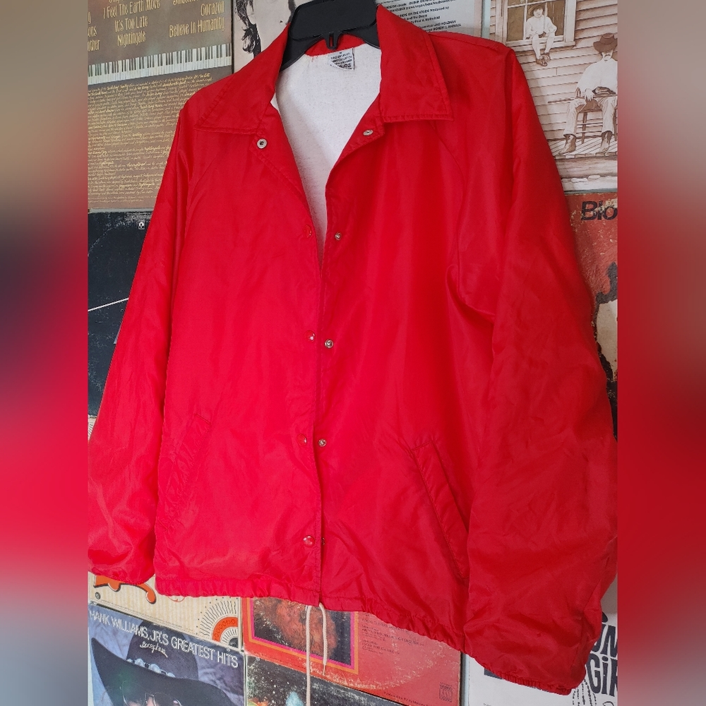 Vintage Sears red windbreaker jacket